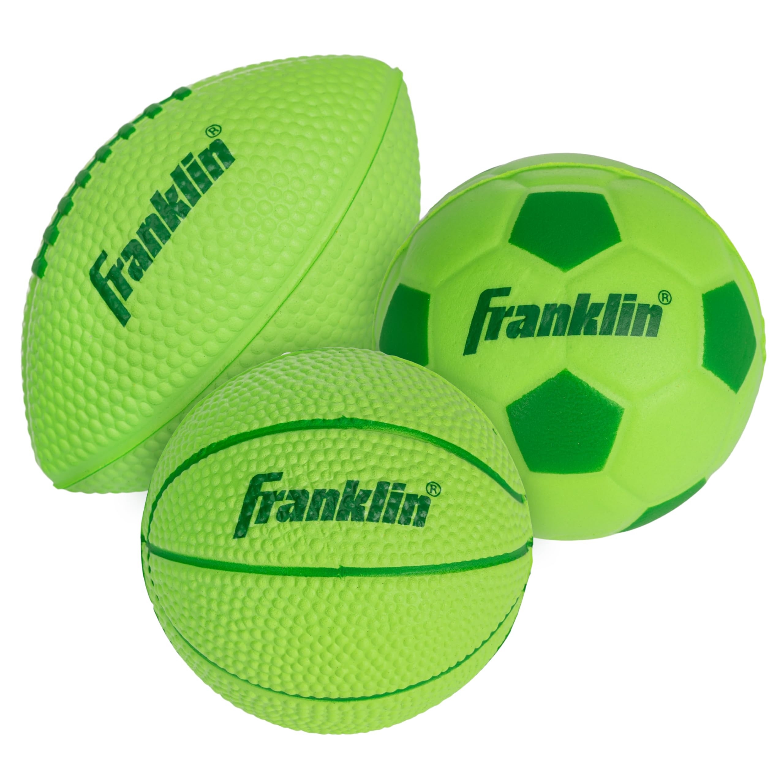 Franklin Sports Kids Foam Sports Balls - Mini Foam Footballs, Basketballs + Soccer Balls for Kids - Indoor + Outdoor Soft Toy Equipment - Perfect Backyard + Practice Toys - Image 8
