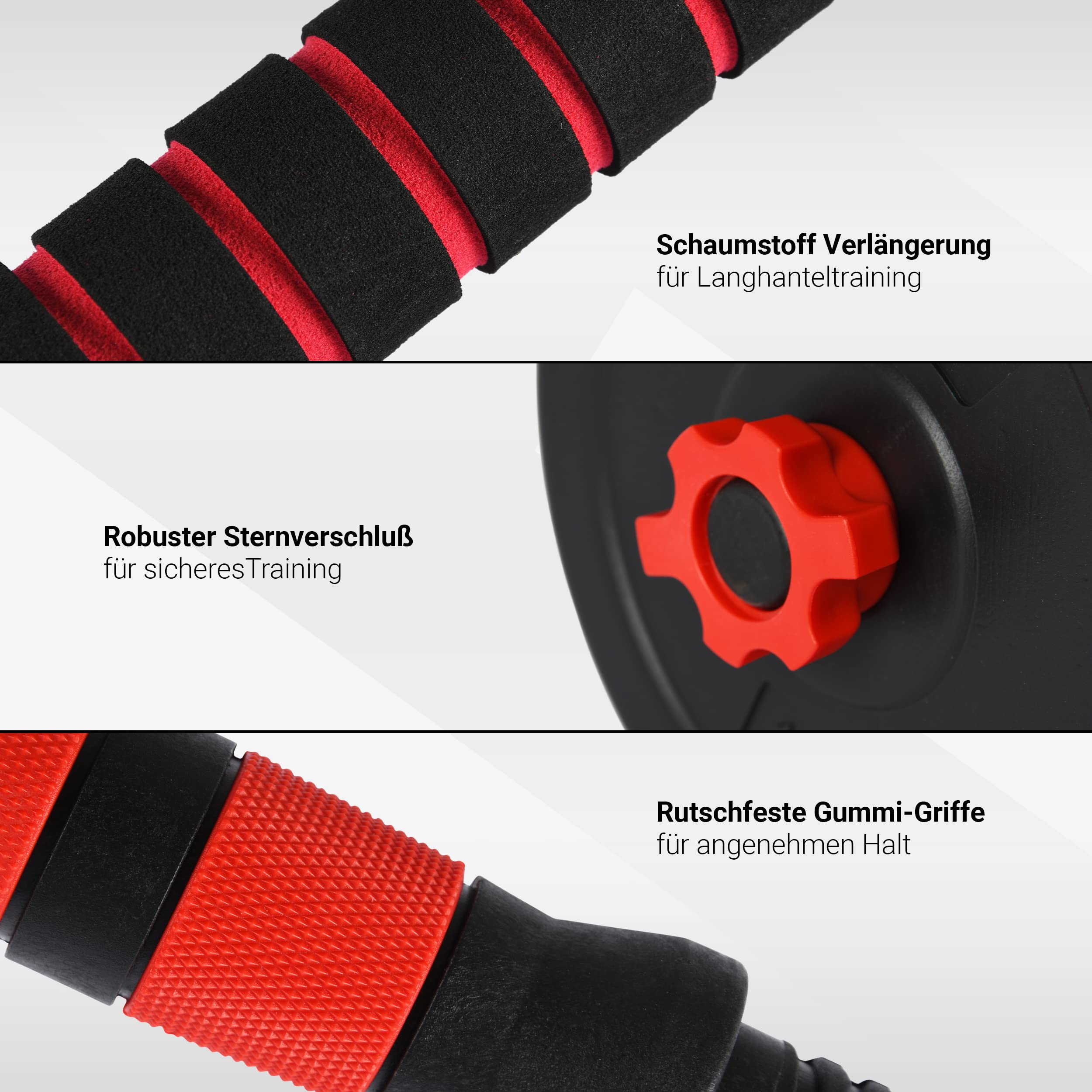 Art Sport halterset 30 kg – dumbbell-set incl. 2 dumbbellstangen, gewichten (kunststof) en stersluitingen | voor krachttraining en uithoudingsvermogen