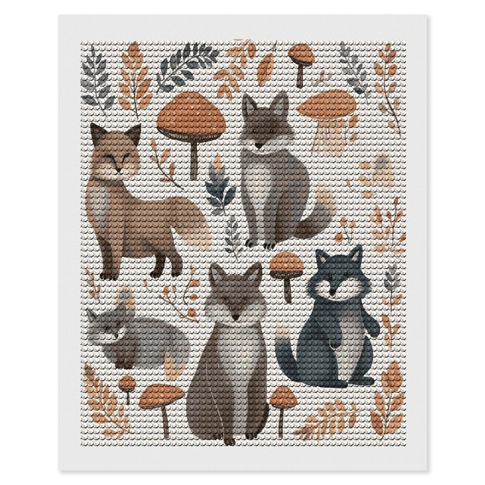 FekiLoot Woodland Raccoon Animals Diamond Art Kits for Adults Diamond Painting Kits for Beginners DIY Diamond Art Kits Round Full Drill Diamond Dot Gem Painting for Home Wall Decor Gift 16"x20"