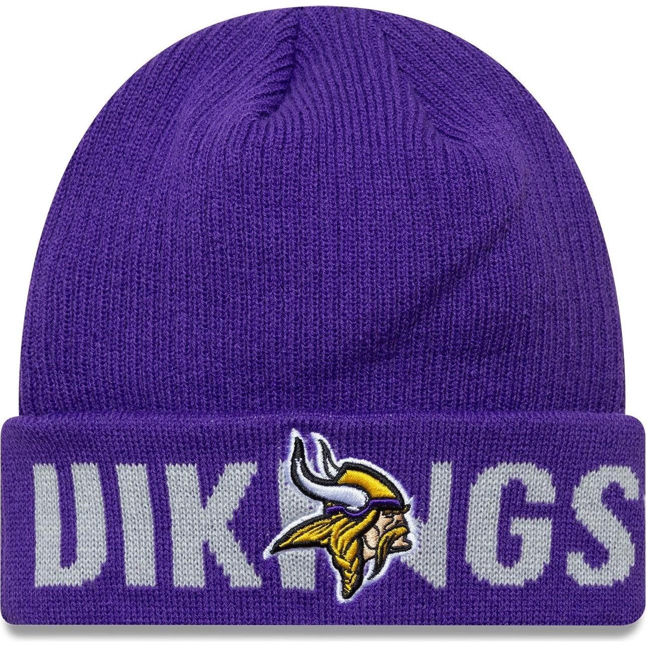 New Era Unisex Purple Adult's Knit Wordmark Nfl Minnesota Vikings Beanie Knit Hat