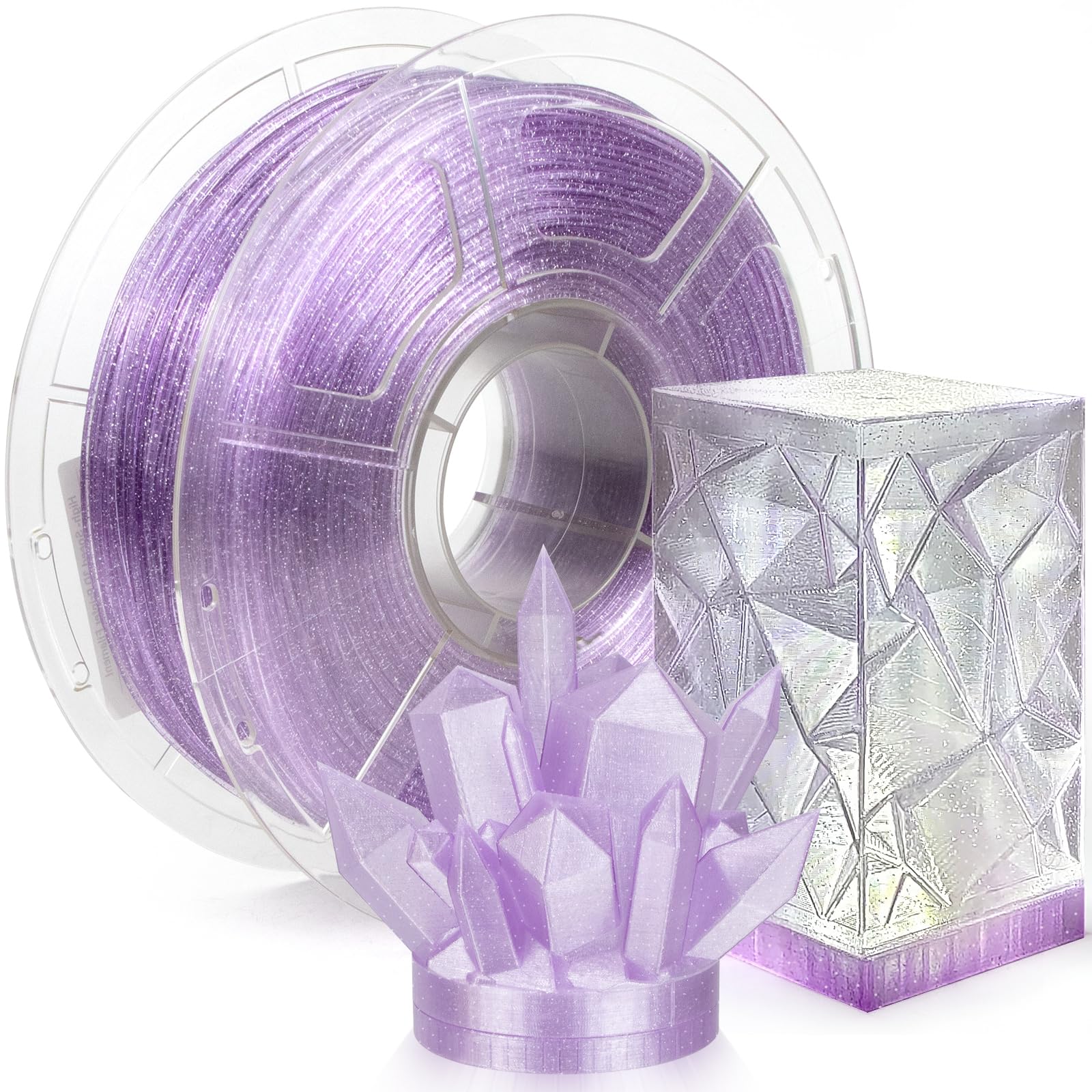 IEMAI PETG Filament 1.75mm 1Kg, Flammpunkt Transparent PETG Hellviolett, High Speed 3D Drucker Filament, Maßgenauigkeit +/- 0,02 mm
