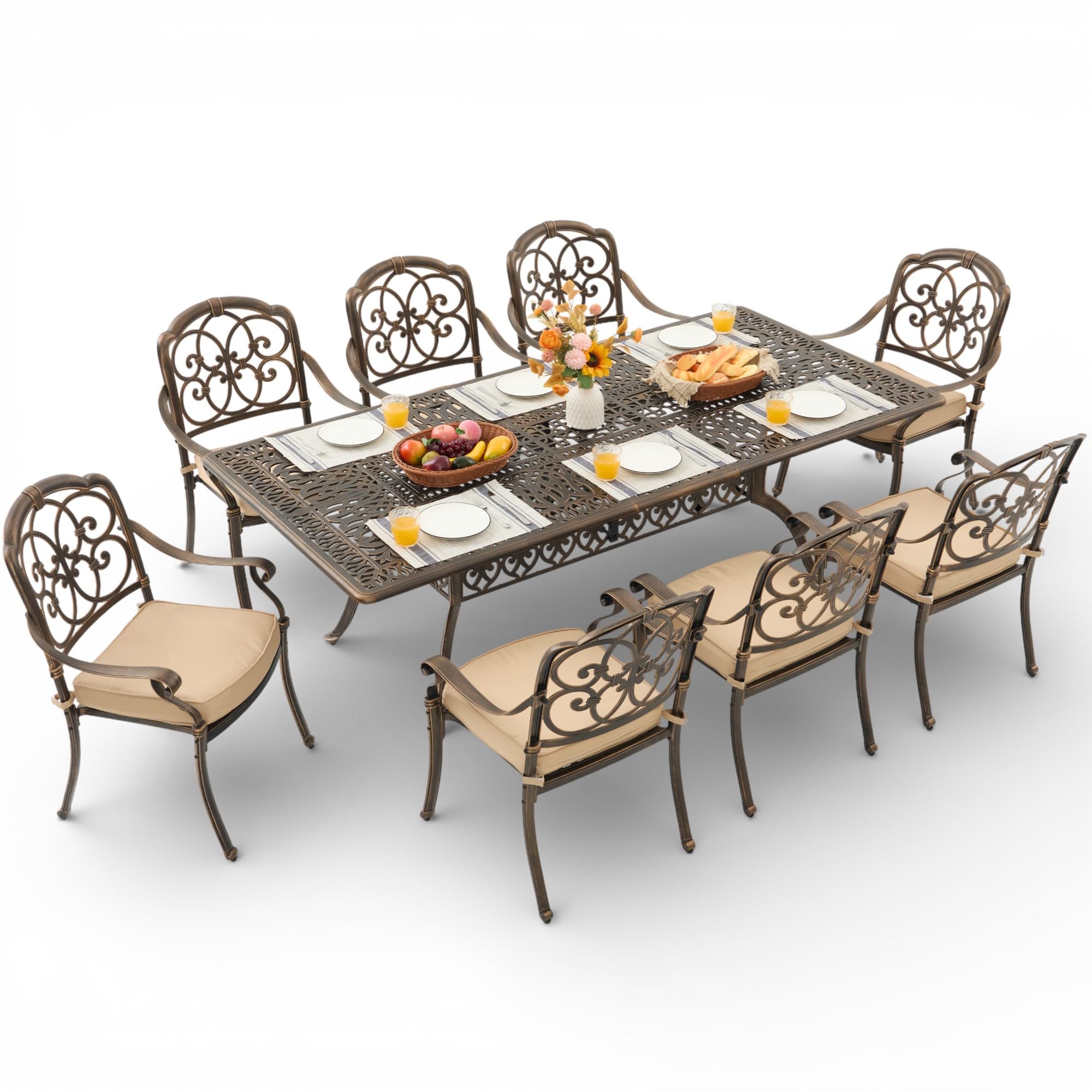 Attliahome 9-Piece Cast Aluminum Outdoor Dining Set