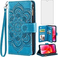 Vista 1 de Asuwish Funda de teléfono para Motorola Moto G Power 2022/MotoG Play 2023/G Pure 2021 con protector de pantalla de vidrio templado y tarjetero