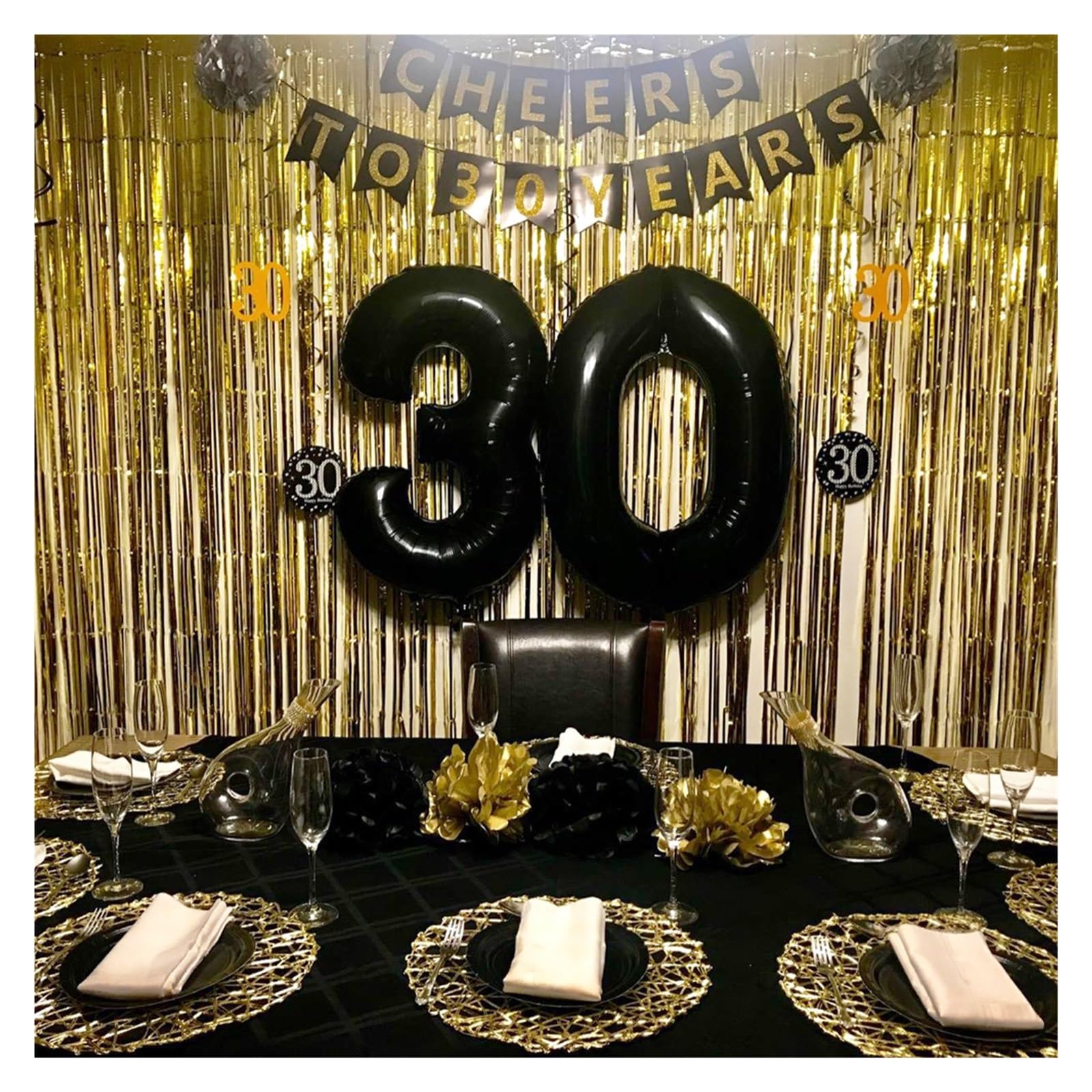Paquete de 18 cortinas papel aluminio, con flecos brillantes, plateado, negro, dorado, rosa y, decoraciones fondo for fiesta boda cumpleaños Para Hogar(Blue)