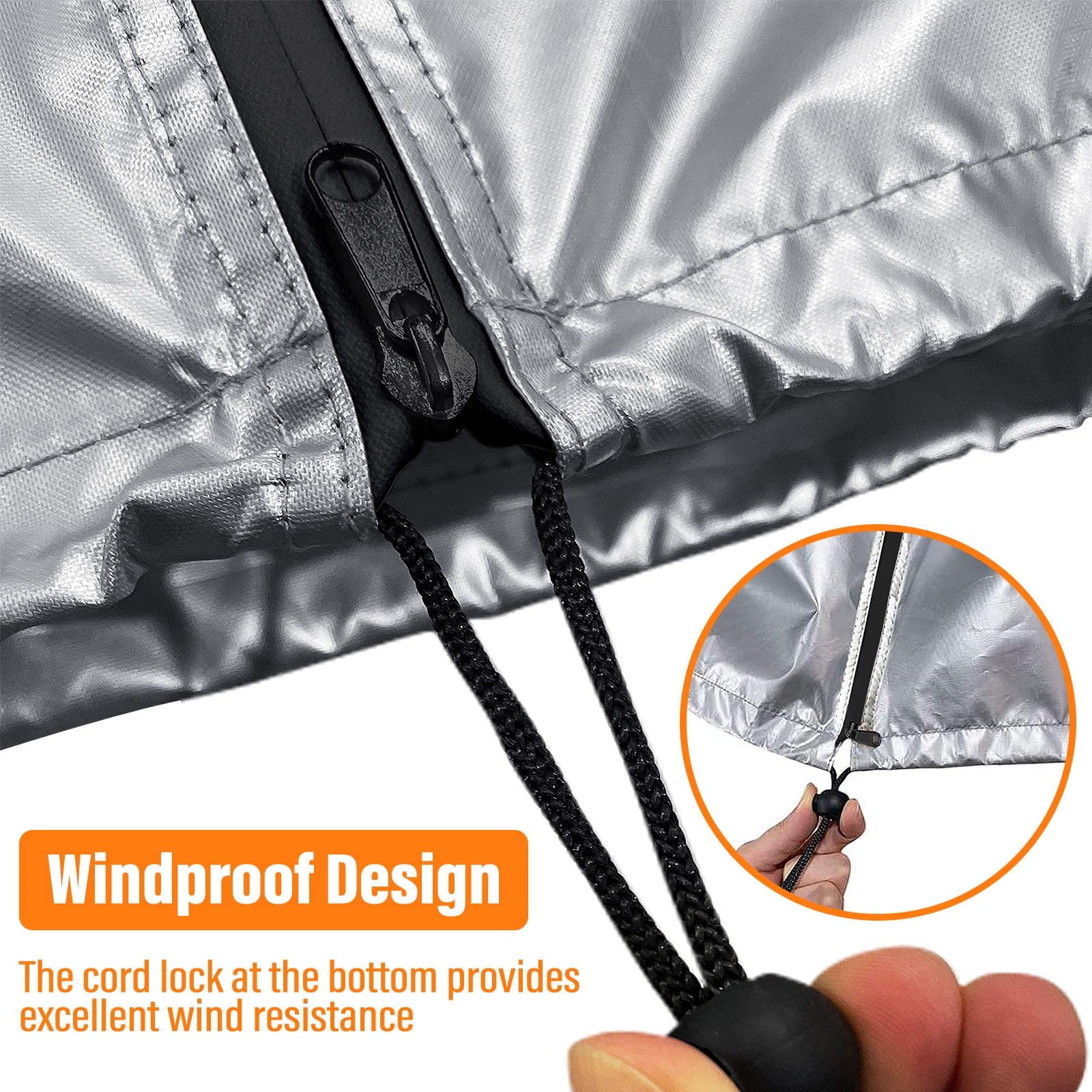 ZATOOTO Bandentas, waterdicht, stofdicht, seizoensgebonden bandenhoes voor 4 banden (18/19/20/21/22 inch), zilver gecoat 210D Oxford, 31,5 x 46 IN (80 x 117 cm