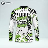 Vista 3 de LASFOUR Camiseta de motocross personalizada 3D para niños y jóvenes, camiseta de carreras de motocross para niños y jóvenes, camiseta de conducción