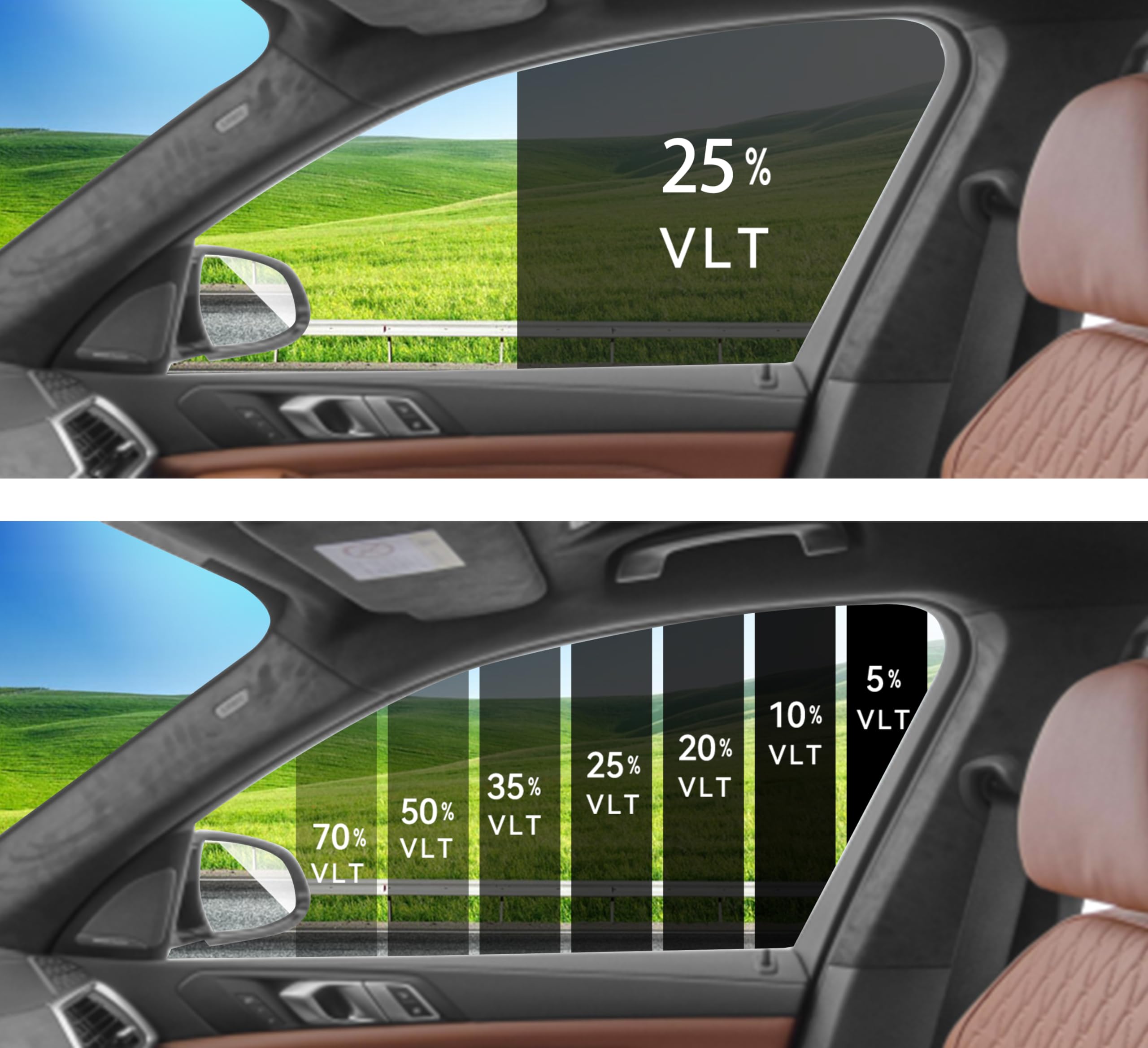 AUTOTEK Precut Windows Tint Film All Sides Cars Sun Blocking Protection Privacy Anti Shatter Glass 2 Ply Film Any Tint Shade kit for KIA Seltos 2020-2024