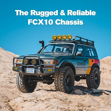 FMS FCX10 1/10 RC Crawler Land Cruiser LC80 Toyota Licensed, 4WD 2.4Ghz RC Rock Crawler, Hobby Grade Off-Road RC with Lighting, Climbing Car Remote Control Car for Adults Grey RS Need to Complete