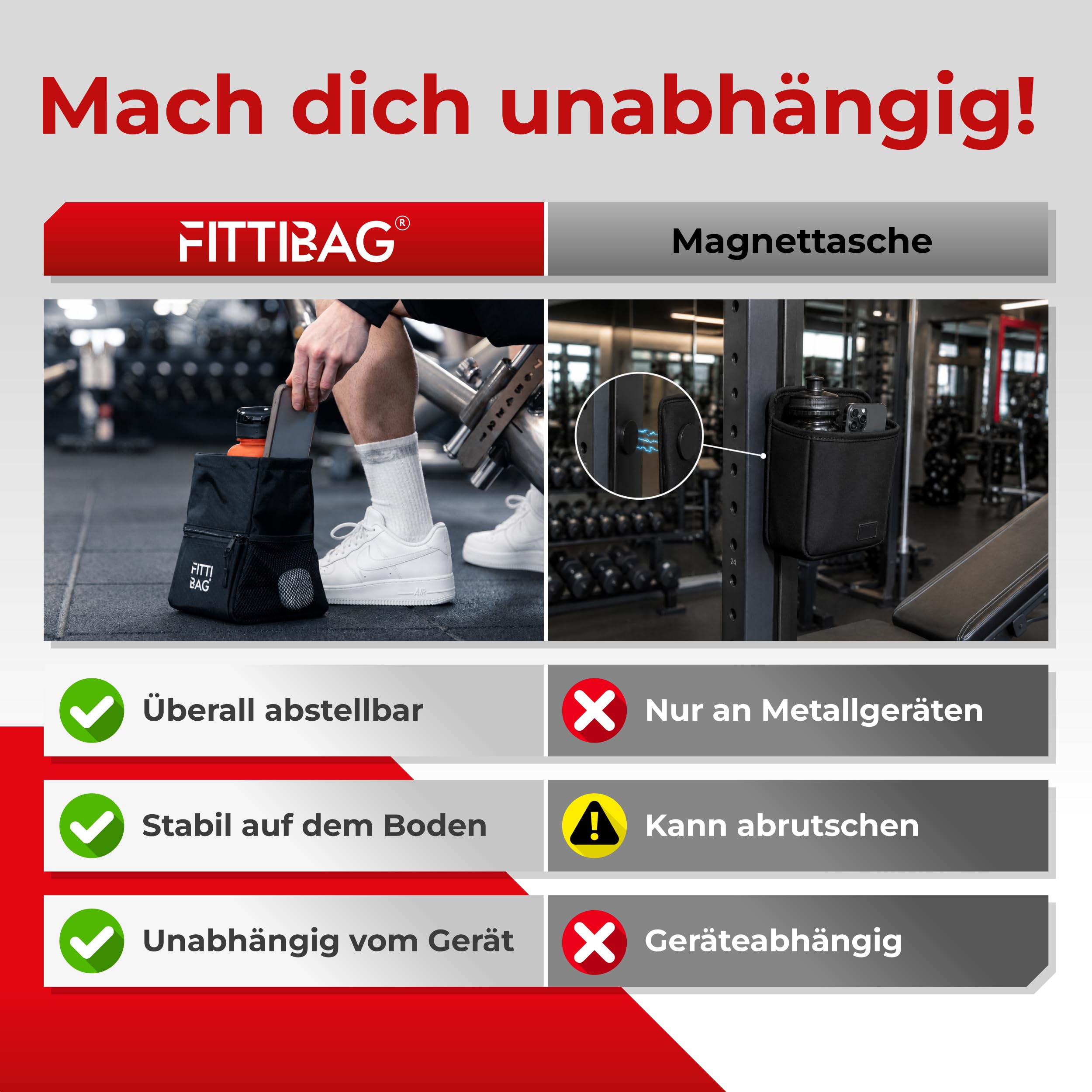 Gym Tasche klein Fitnessstudio Organizer für Handy, Schlüssel & Zubehör – kompakte Sporttasche mit Trinkflaschenfach für dein Training