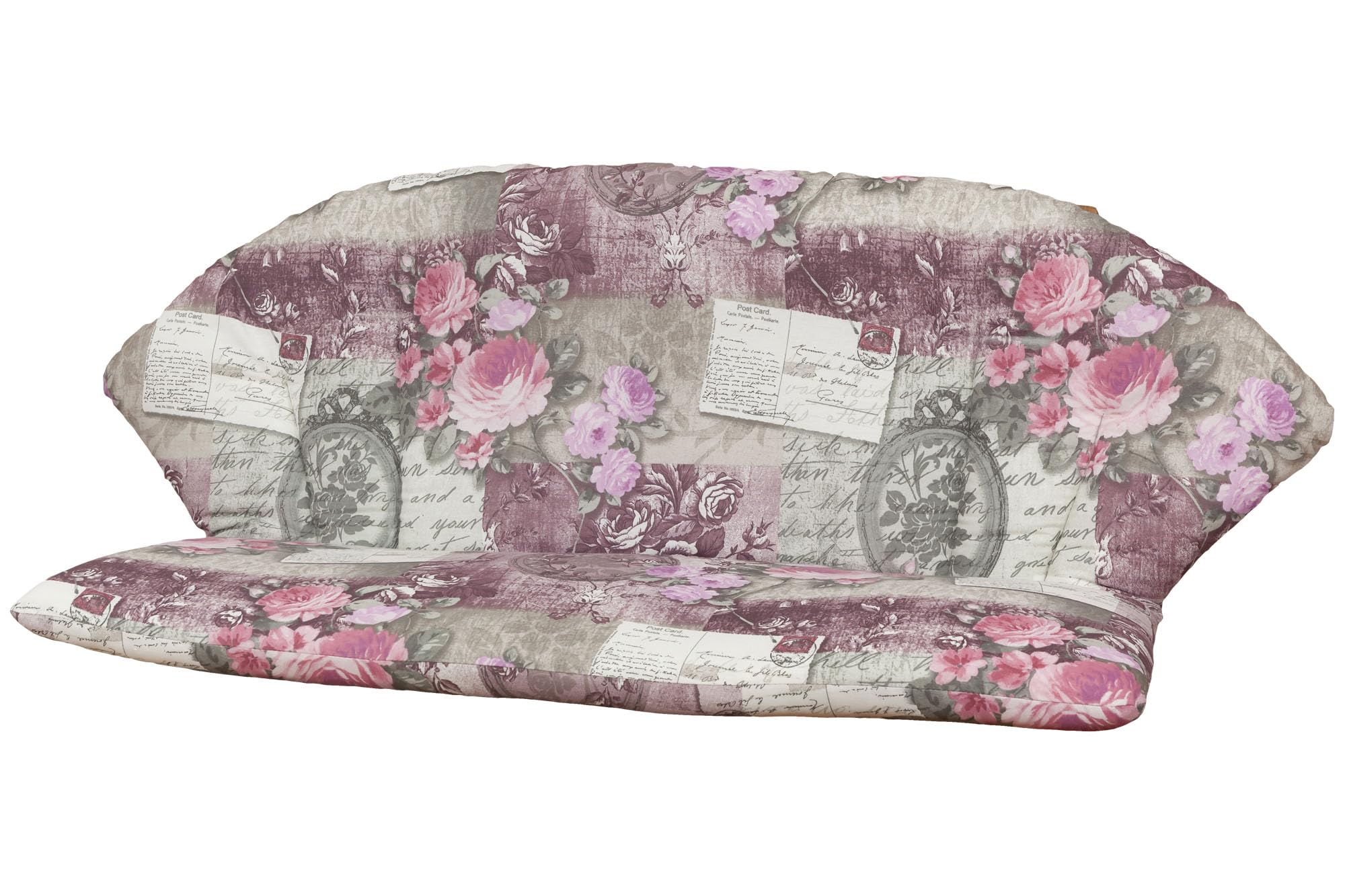 KETTtex 0798 Auflage für Royal Garden MWH Bank Elegance rosa-grau Blumen Sitzpolster