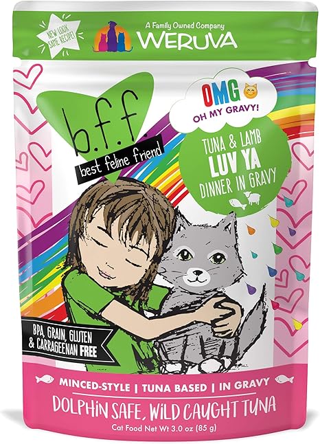 Amazon Com Weruva Bff Omg Luv Ya Tuna Lamb Dinner In Gravy Wet Cat Food Pouches 12x3oz Pet Food Pet Supplies