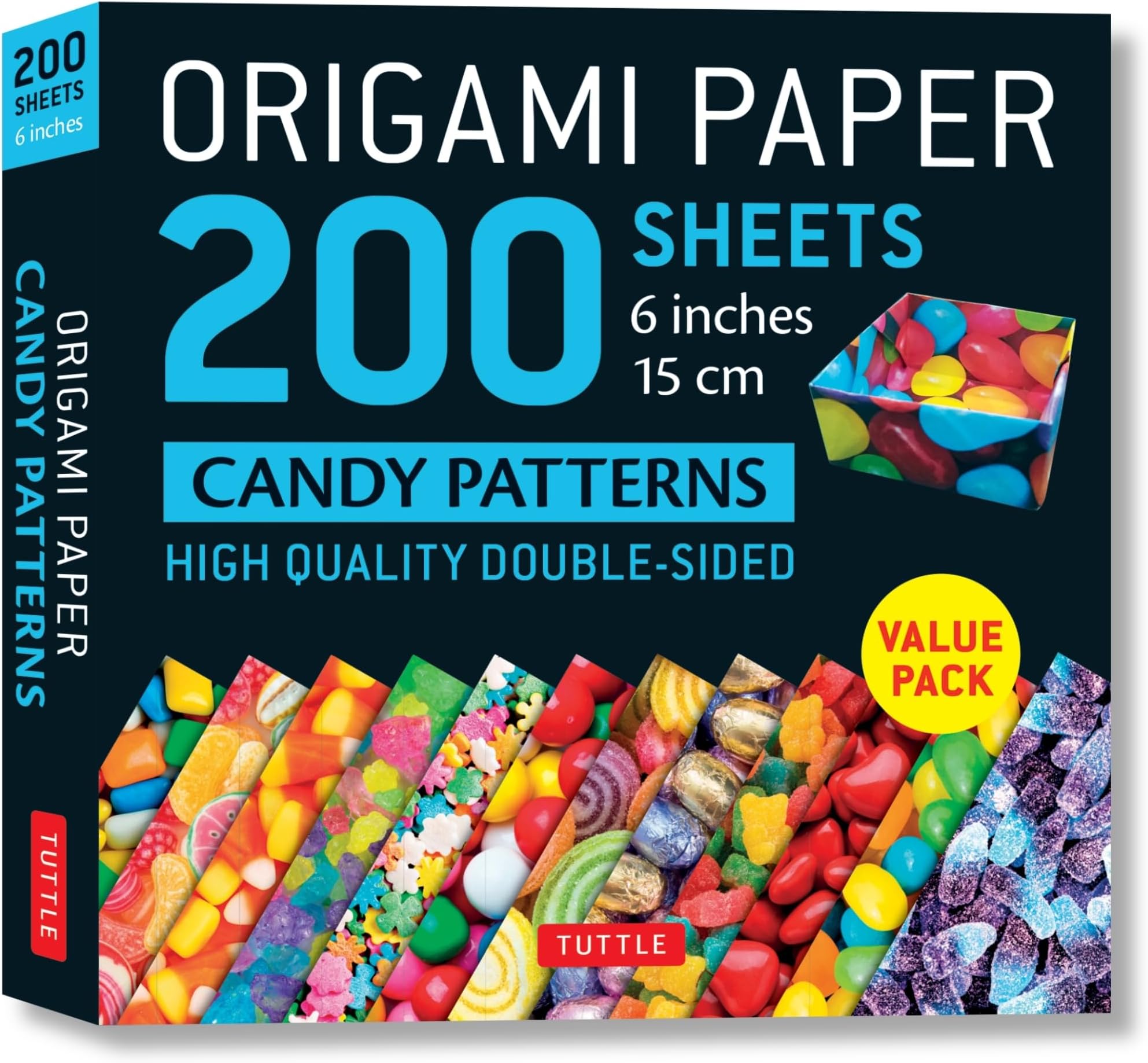 Origami Paper 200 sheets Candy Patterns 6" (15 cm): Tuttle Origami Paper: Double Sided Origami Sheets Printed with 12 Different Designs (Instructions for 6 Projects Included) (Tuttle Specials)