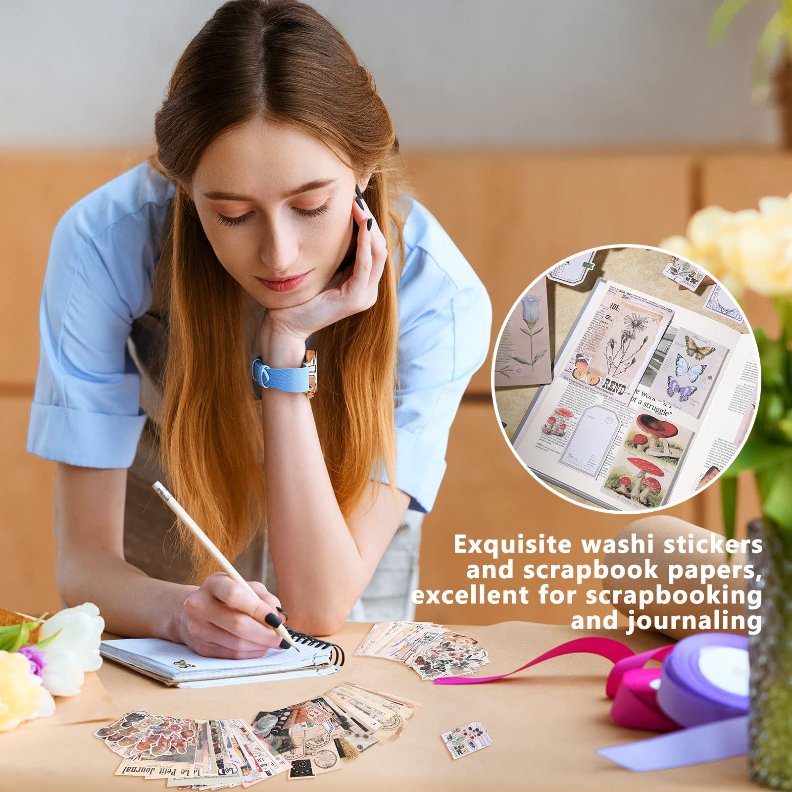 Autocollants Vintage, Papier De Journal Antique Po... – Grandado