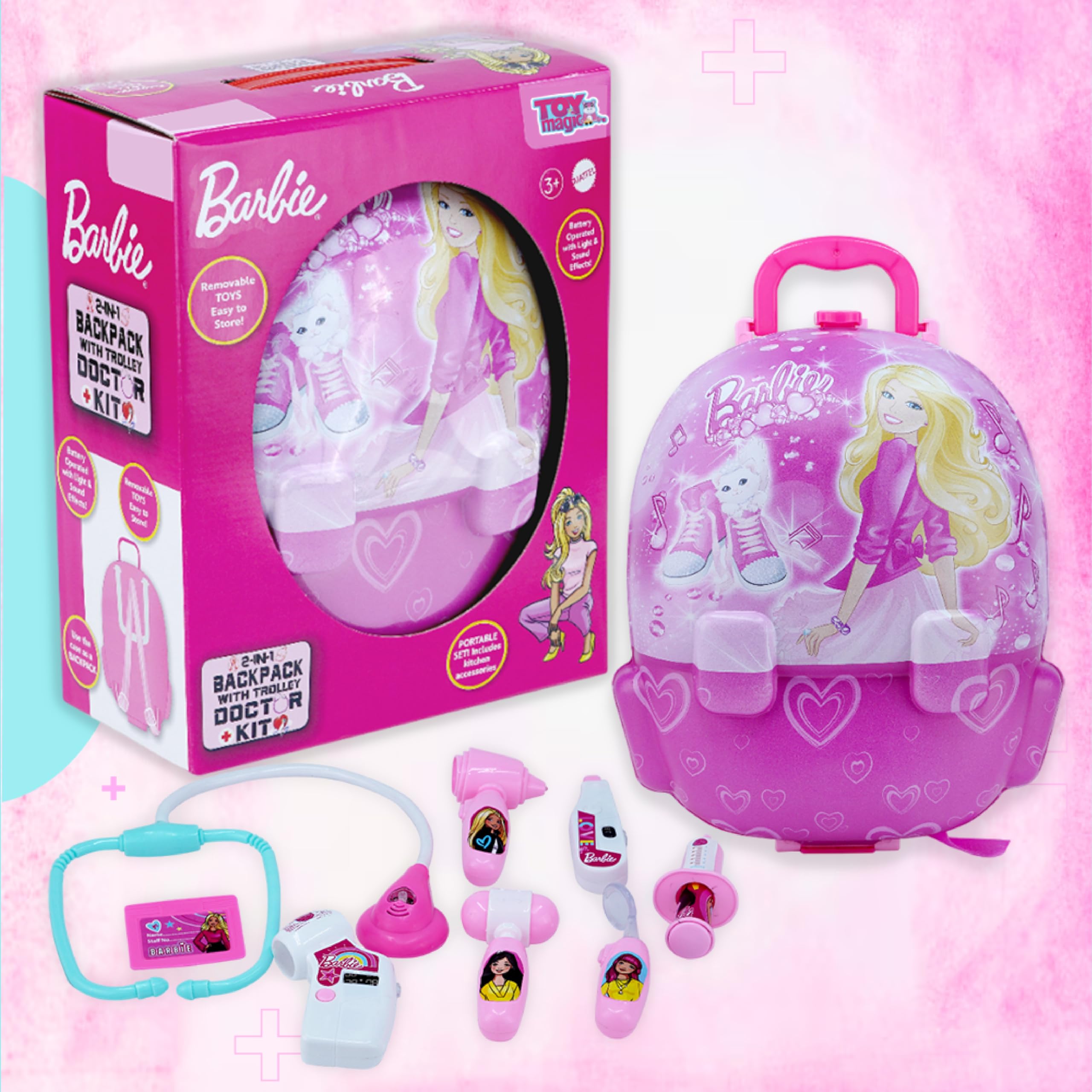 ToyMagic Doctor Playset for Kids |Convertible Suitcase with Battery Operated Pretend Play Toy for Boys & Girls 3+ Years| Doctor Kit Toyset Perfect for Gift | retend Play Learning Toy, Multicolor