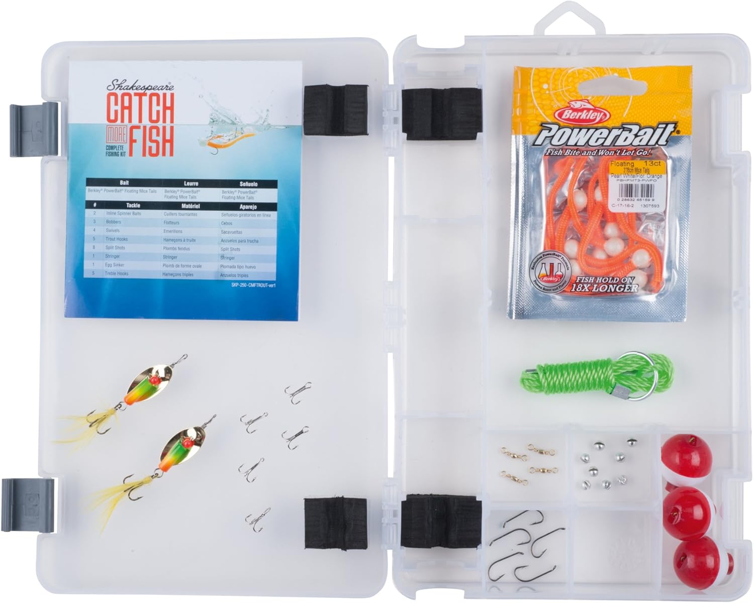 Shakespeare Catch More Fish Spinning Reel and Fishing Rod Combo with Kit