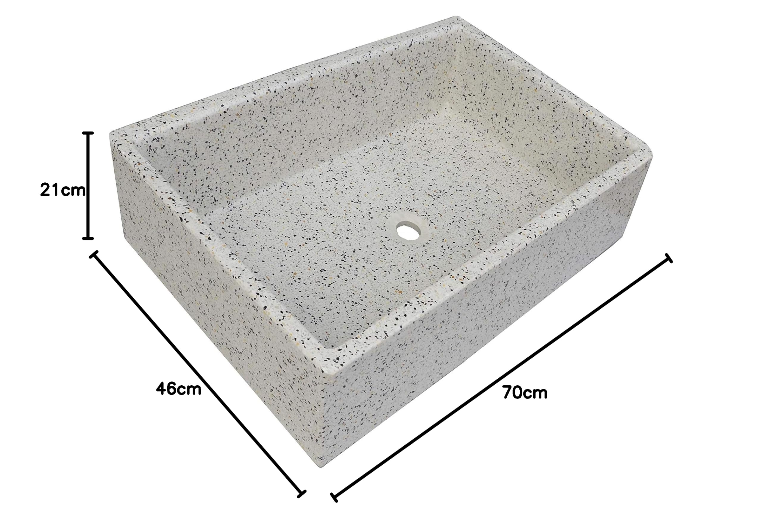 Pila, Pilón o pilona de Piedra Artificial Similar al Granito o mármol de 70x46x21 cm. (Dálmata)