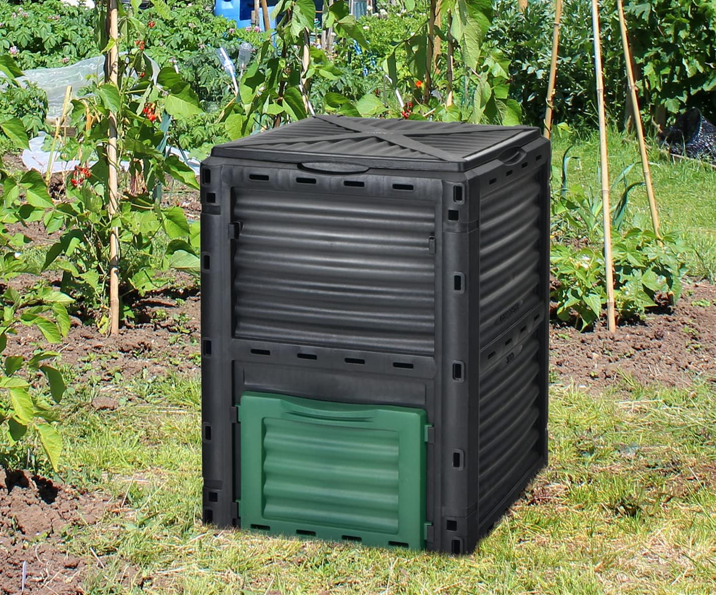GiantexUK Outdoor Plastic Compost Bin, 300L Garden Composter with Large