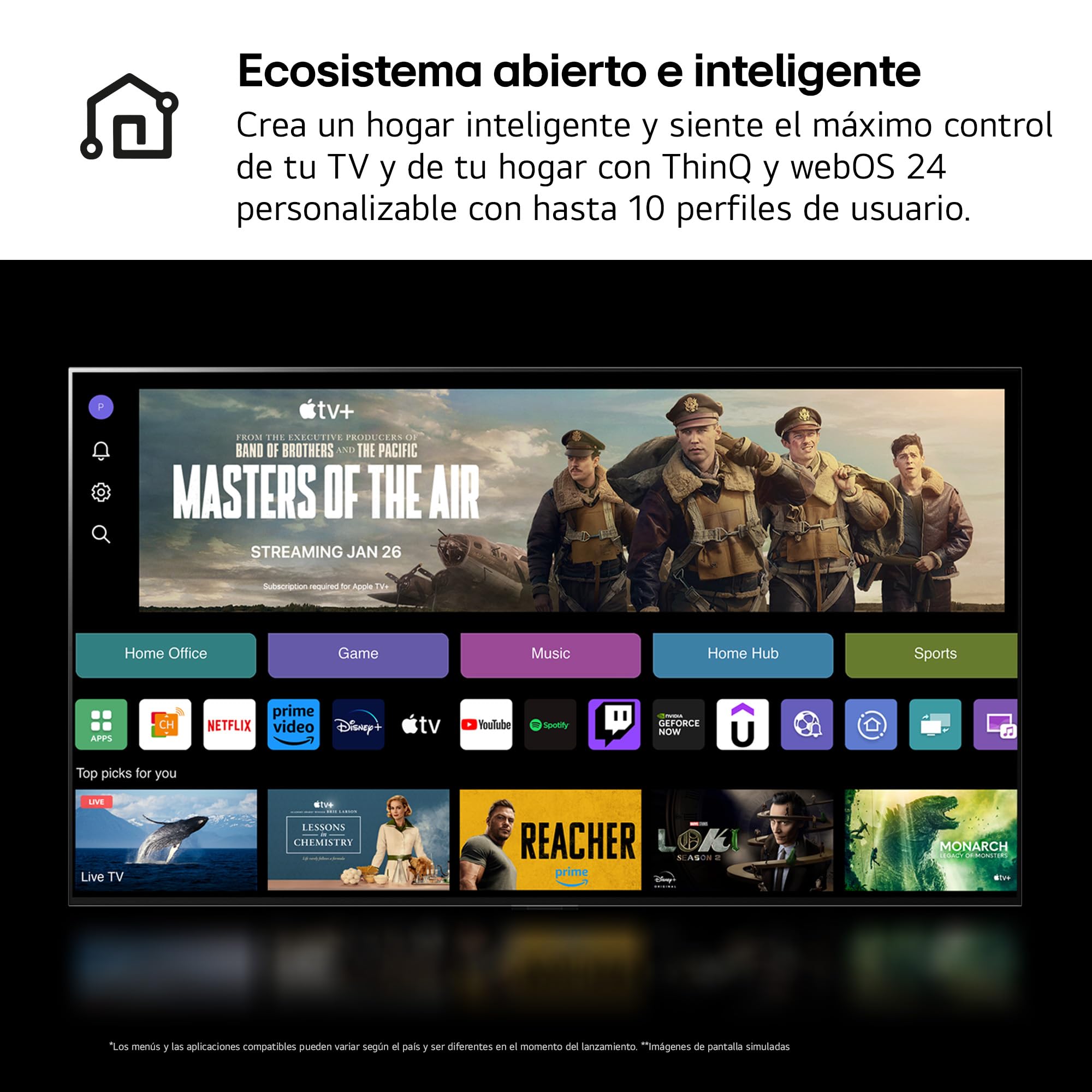 LG OLED55B46LA, 55", OLED 4K, Serie B4, 3840x2160, Smart TV, WebOS24, Procesador a8, Dolby Vision, Dolby Atmos, TV Gaming, 120 Hz, AMD FreeSync, Negro