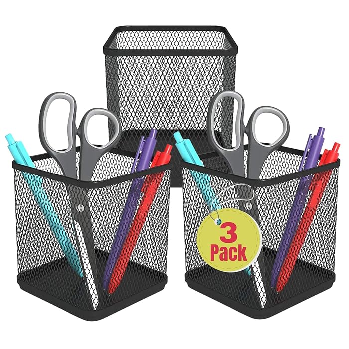 Buy 1InTheOffice Pen Cup Holder, Metal Mesh Pencil Cup Holder