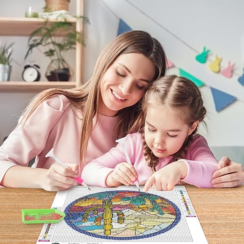 Miniatura 3 de MOGTAA Kits de pintura de diamantes de cactus para adultos, kit de pintura de diamantes de cristal 5D para principiantes, kit de puntos de diamante