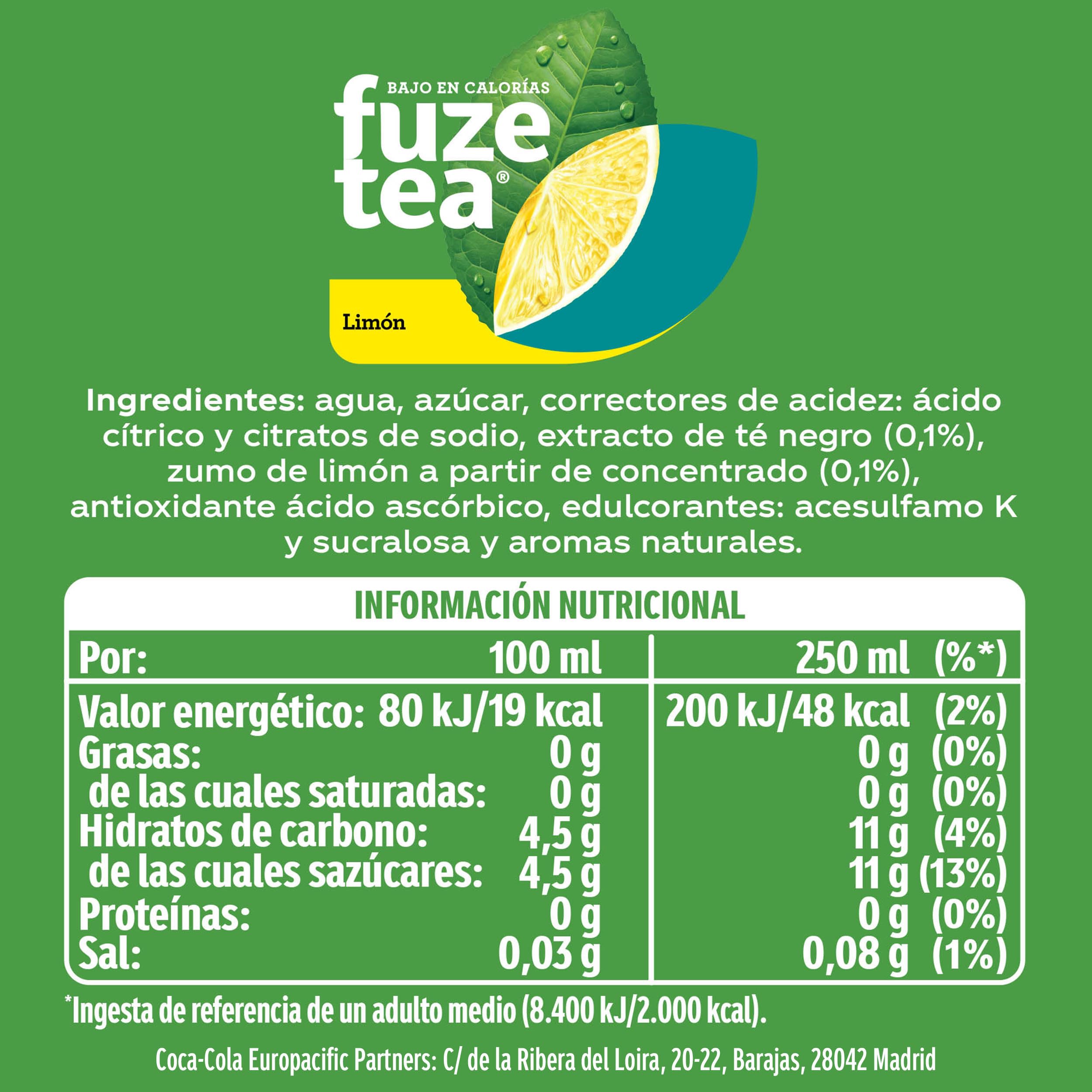 Fuze Tea Limón 1,5 L Pack 6