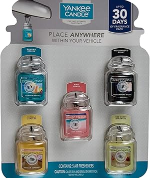 Yankee Candle Car Jar Ultimate Multipack, 5 Air Fresheners
