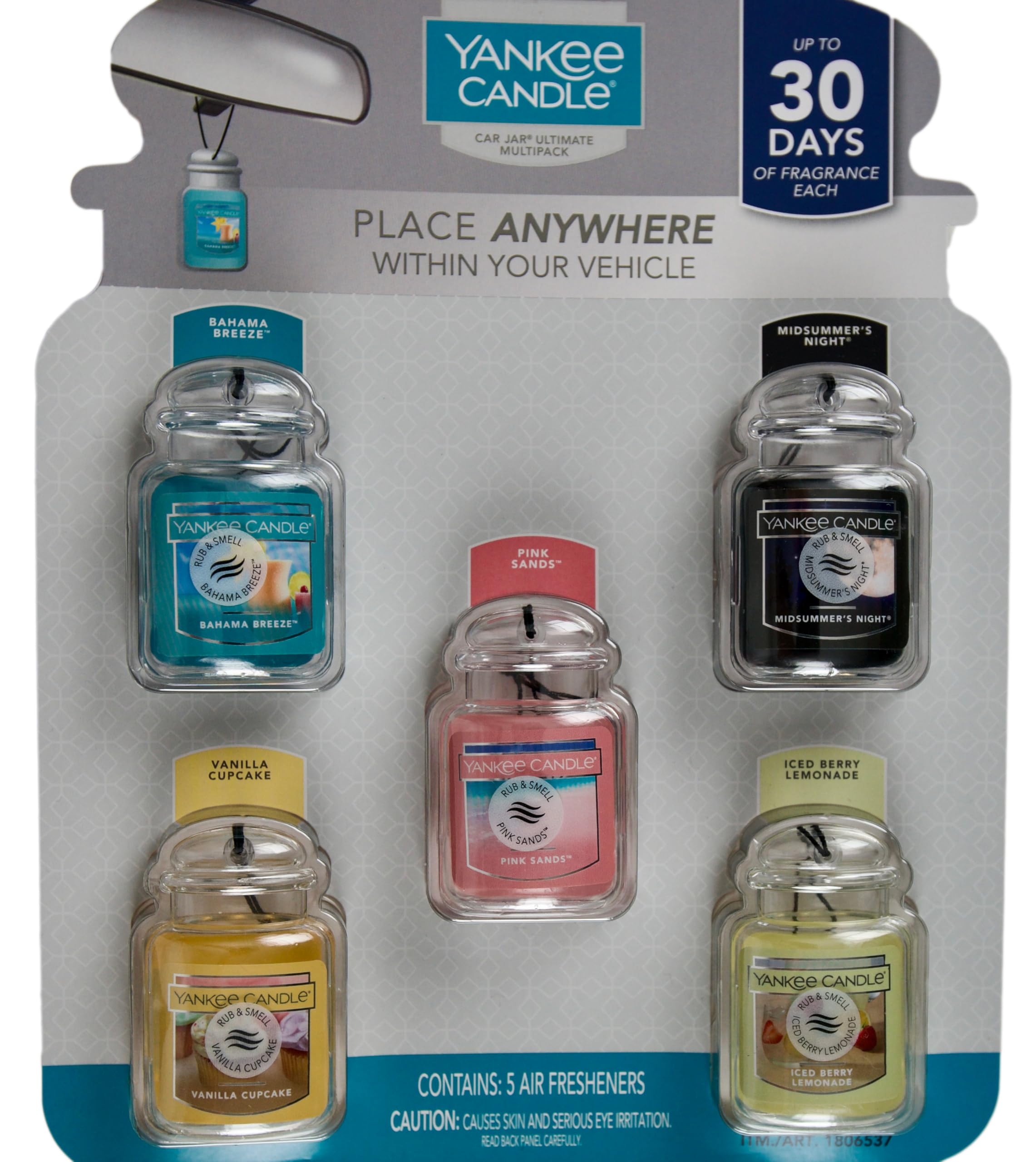 Yankee Candle Car Jar Ultimate Multipack, 5 Air Fresheners
