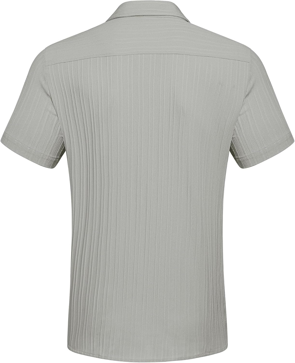 COOFANDY Men's Casual Button Down Shirts Short Sleeve Textured Summer Beach Shirt with Pocket - Image 6