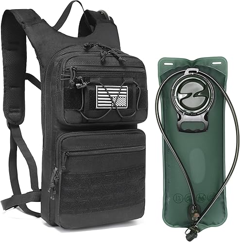 Mochila táctica de hidratación para senderismo, equitación al aire libre, bolsa de agua para vejiga de agua de 1-3 L, mochila militar Molle para