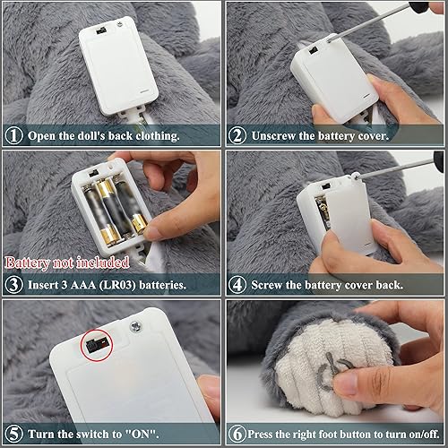 Vista 16 de IUTOYYE Capybara - Animal de peluche con luces musicales para respirar, movimiento, alivio de la ansiedad, regalo relajante para dormir, compañero