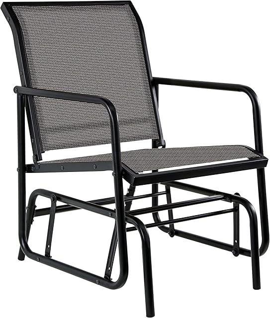 Amazon Basics Outdoor Patio Textilene Glider Chair - Black