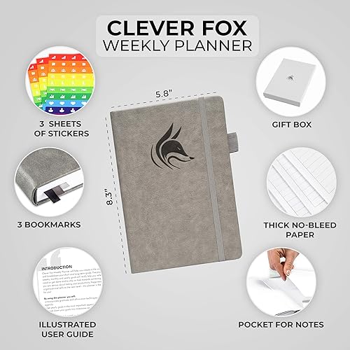 Miniatura 2 de Clever Fox Planificador semanal y mensual sin fecha para aumentar la productividad, gestión del tiempo y alcanzar tus objetivos, organizador, diario