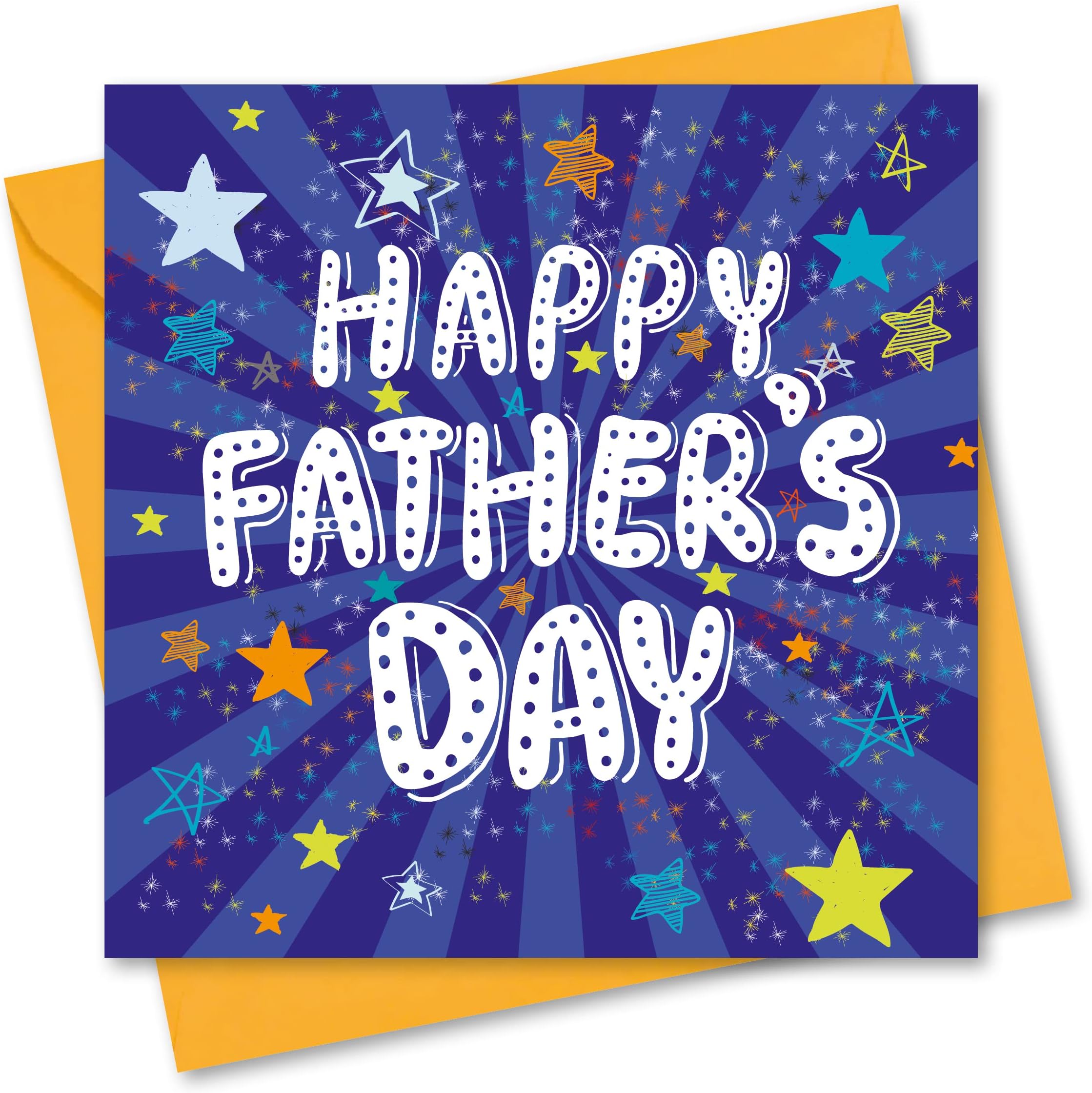 Fathers Day Card. Card for Dad. Star Burst Design with matching Envelope. 150x150mm. Ecofriendly.