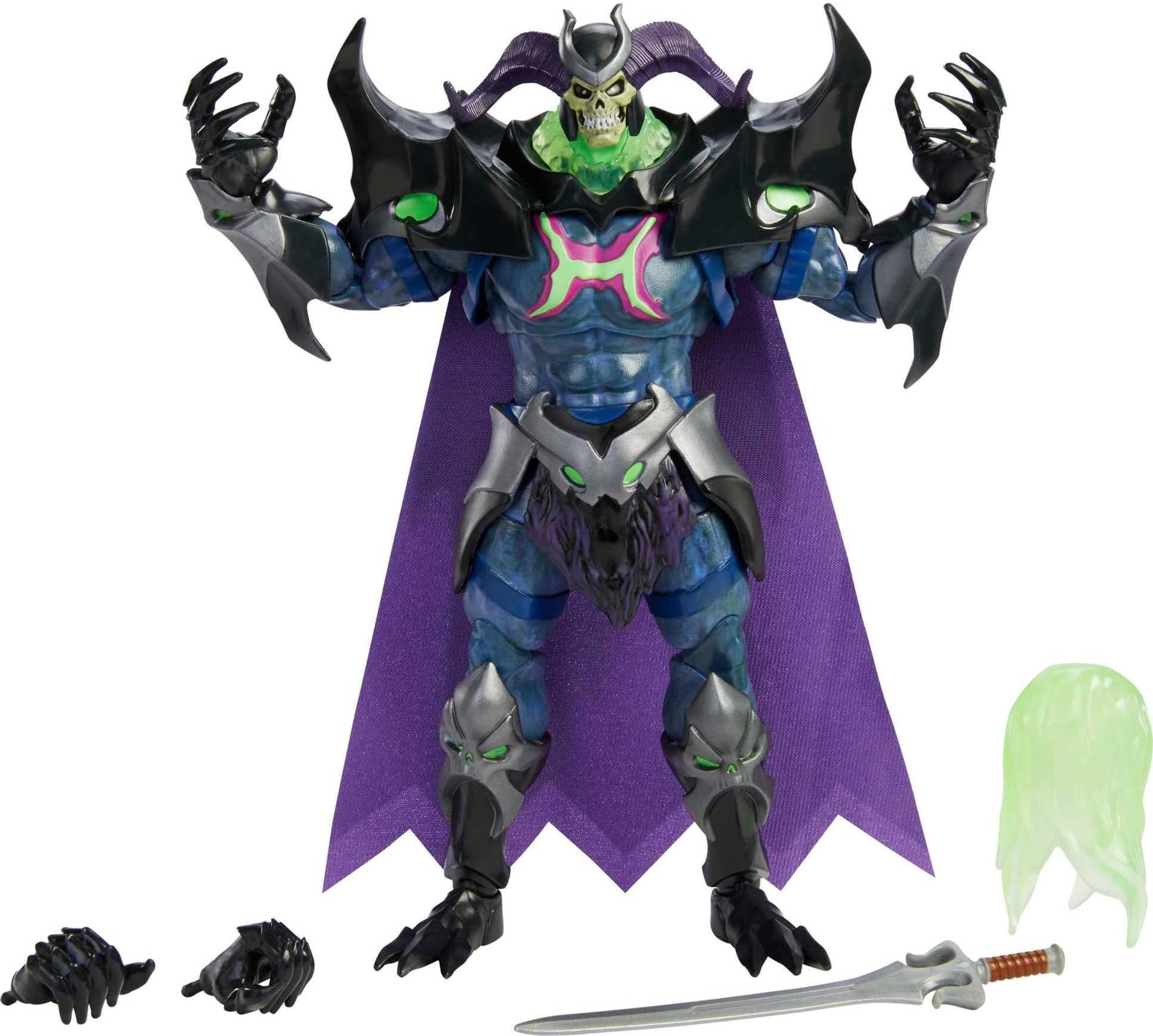 Masters of the Universe Revelation Skelegod Action Figure 9-in MOTU Battle Figure, for Kids Age 6 and Older and Adult Collectors