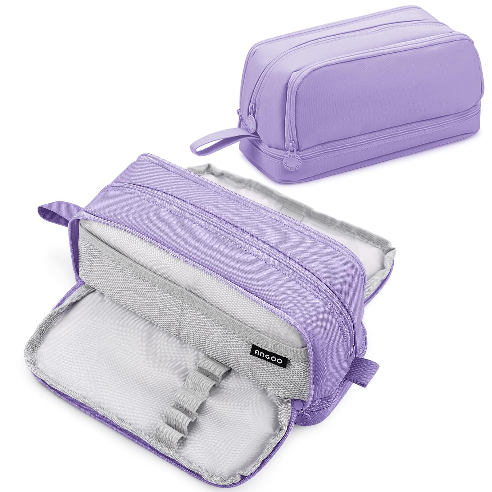 Astuccio 3+1 Scomparti Bambina Ragazzo, Viola Chiaro