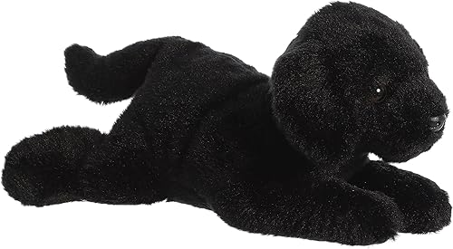 Aurora Adorable Flopsie - Animal de peluche con diseño de labrador, facilidad para jugar, compañeros eternos, color negro, 12 pulgadas