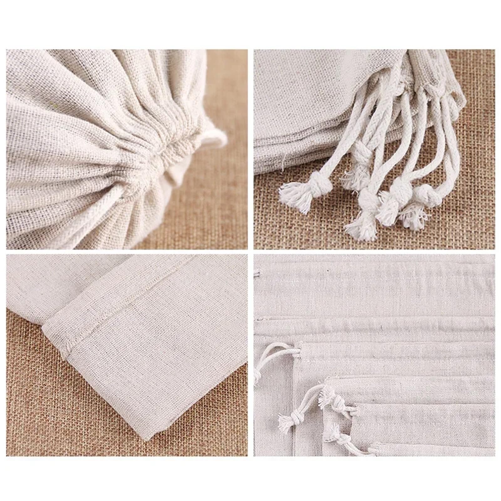 Sacchetti di Luta 10-50 pezzi sacchetto con coulisse sacchetti regalo in lino riutilizzabili con coulisse ECO produrre borse sacchetto di cotone for la cerimonia nuziale sacchetto antipolvere di Natal