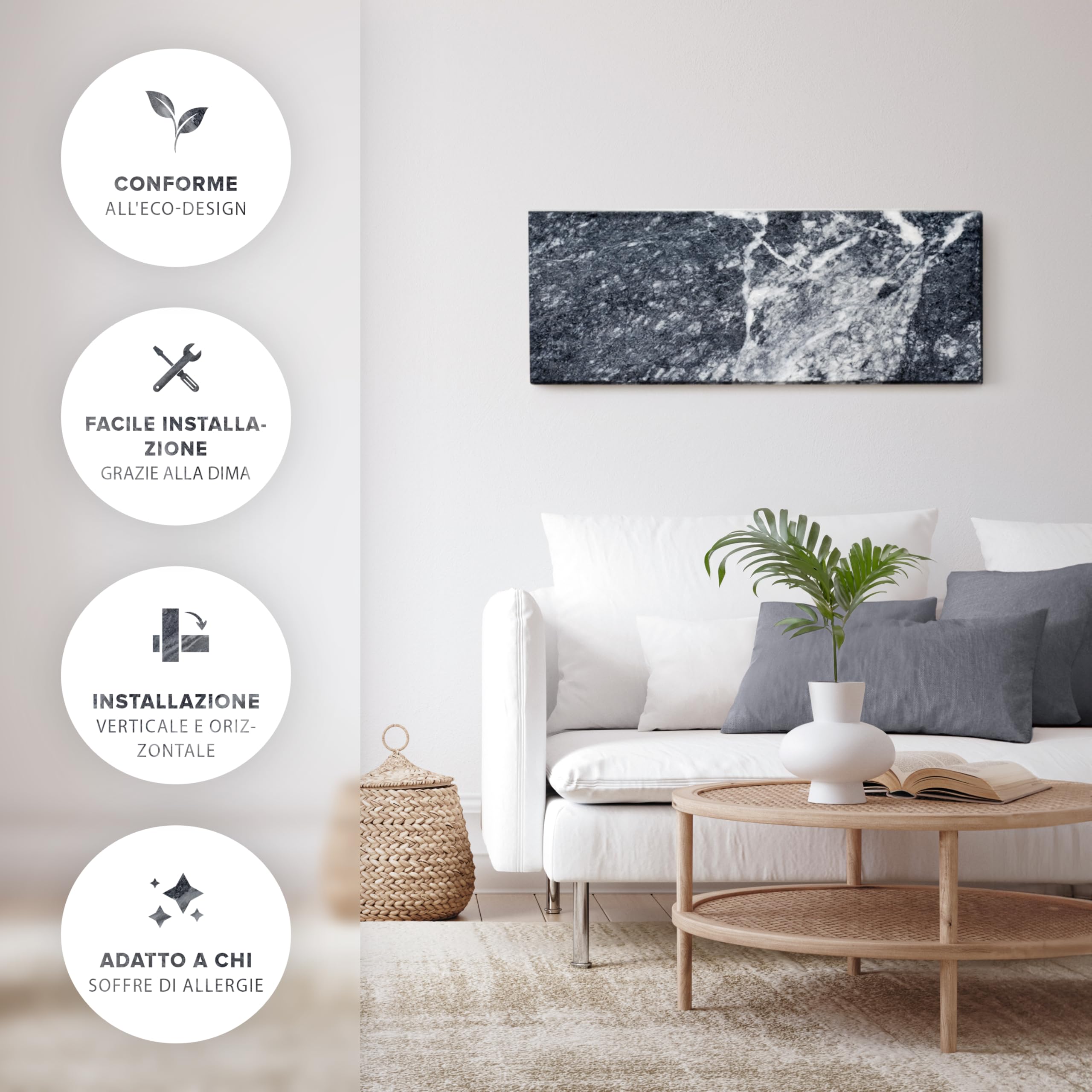 800 W I Shadow Grey 800W I Riscaldatore a infrarossi da parete a risparmio energetico I Garanzia di 5 anni I Qualità tedesca