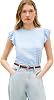 Camiseta de algodón sin mangas de cuello redondo para mujer con manga mariposa 1