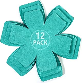 Felt Pot and Pan Protectors - Set of 12 and 3 Different Sizes Felt Pan Protectors for Stacking, Larger & Wider Pot and Pan Protectors, Pan Separators Protectors, Pot Separators for Stacking Blue Green