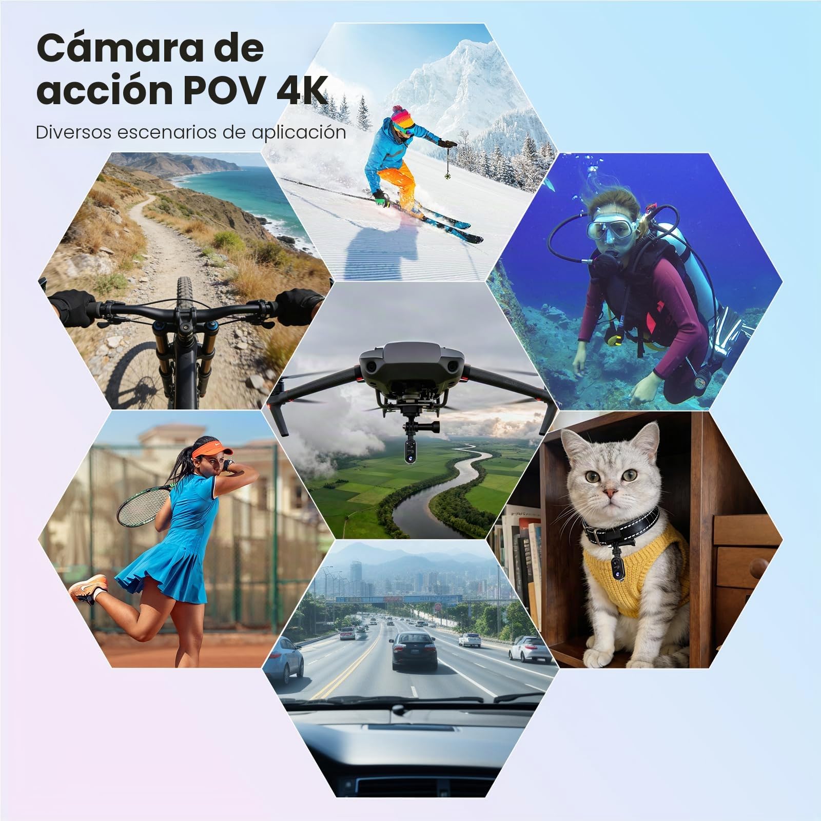 4K Mini Cámara Deportiva,20MP Portátil para POV Cámara,6 Ejes EIS Camara Corporal,40M Camara Subacuática,WiFi Mini Cámara Magnética(con TF de 64 GB y Accesorios de Montaje)