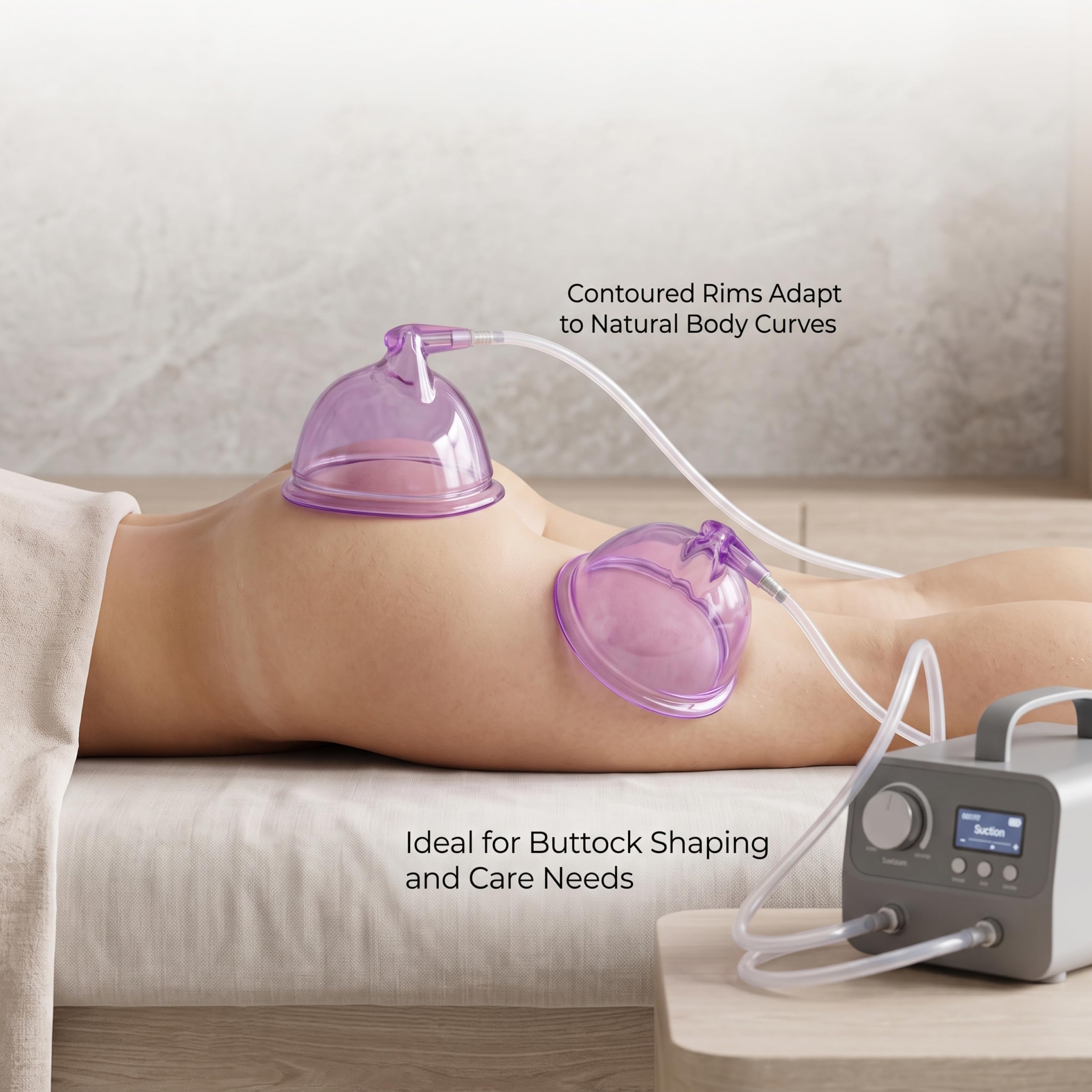 1 paio di macchine per il sollevamento dei glutei, macchine per coppe per scolpire il corpo con aspirazione dei glutei - Design ergonomico, dimensioni extra-large per modellare corpo, viola