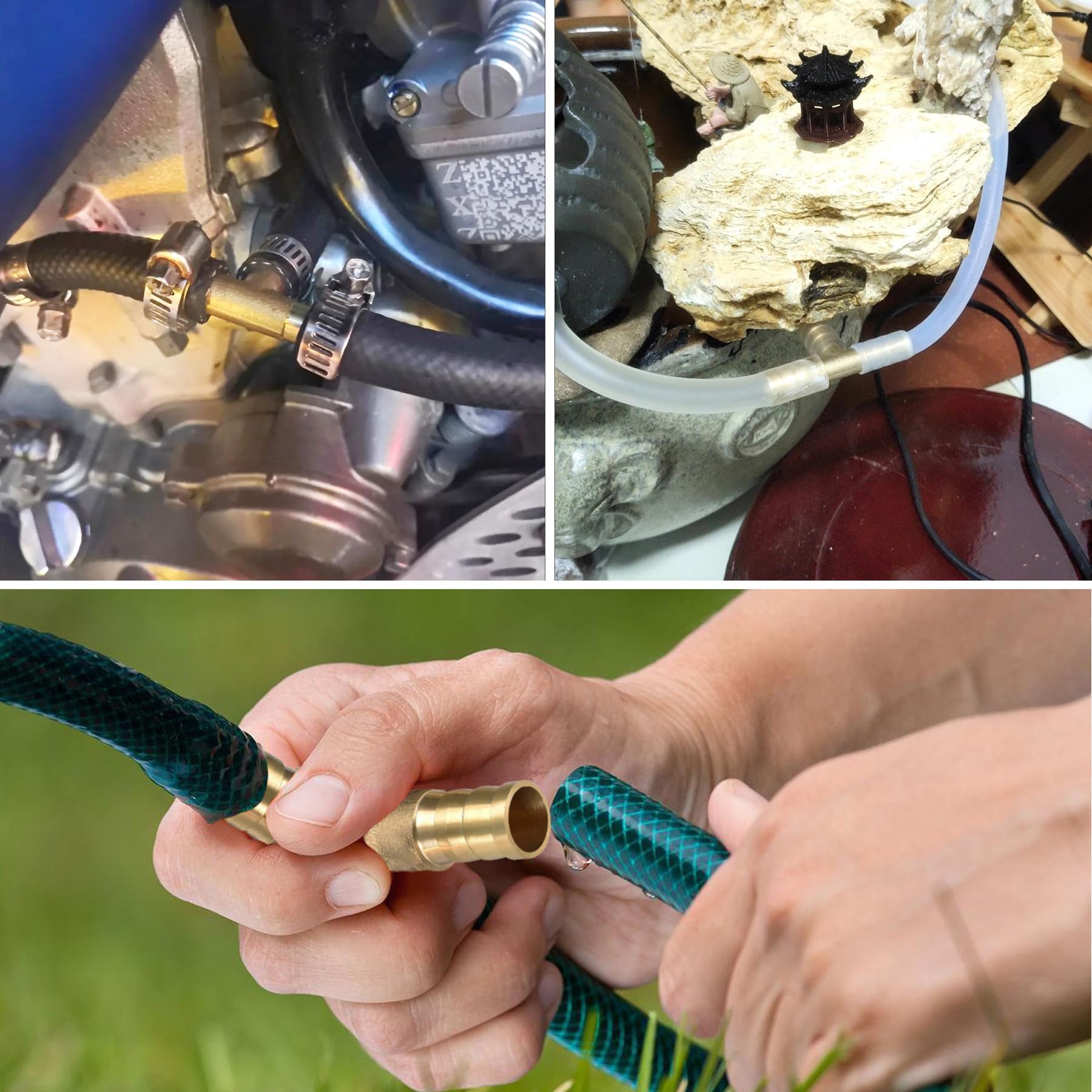 Raccord cannelé en laiton 6 mm ID en forme de T 3 voies pour air, gaz, eau et carburant – Connecteur en T barbelé (2 pièces)