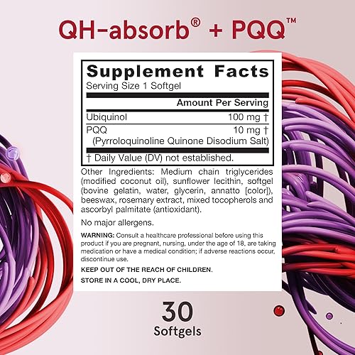 Miniatura 6 de Jarrow Formulas QH-Absorb + PQQ - 30 cápsulas blandas - Suplemento dietético apoya la biogénesis mitocondrial, la producción de energía y la salud