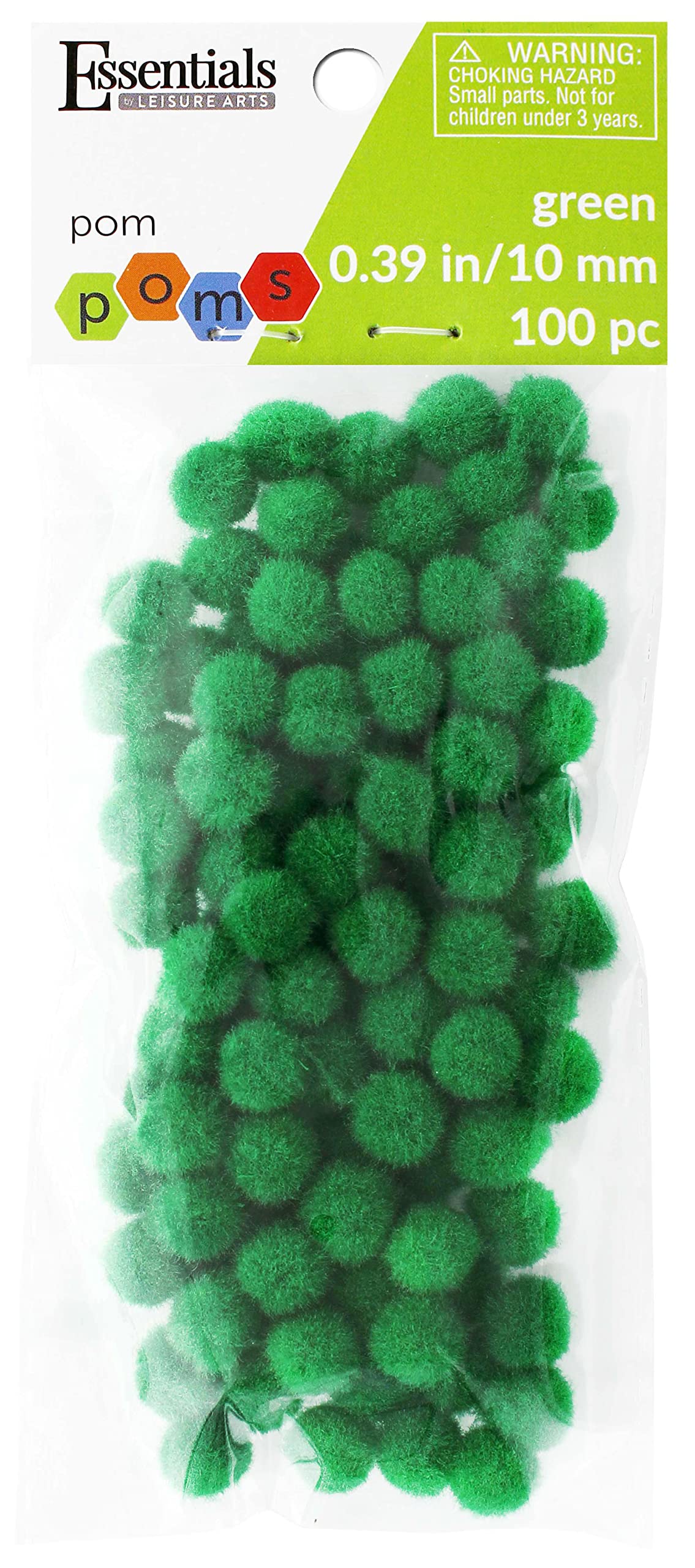 EBL Pom Pom 10mm Green 100pc