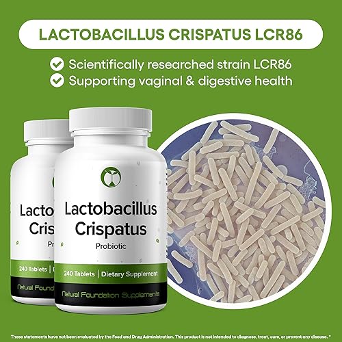 Miniatura 2 de Suplemento probiótico Lactobacillus Crispatus 240 tabletas 3 mil millones de CFU de probióticos para mujeres, apoya la salud vaginal, digestiva y
