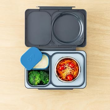Omie OmieBox UP Leakproof Dip Containers, 2 Pack, Blue/Orange