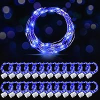 Vista 14 de AIKEI Paquete de 12 luces LED de hadas que funcionan con pilas, guirnaldas de luces impermeables de 7 pies, 20 luces LED de luciérnagas estrelladas