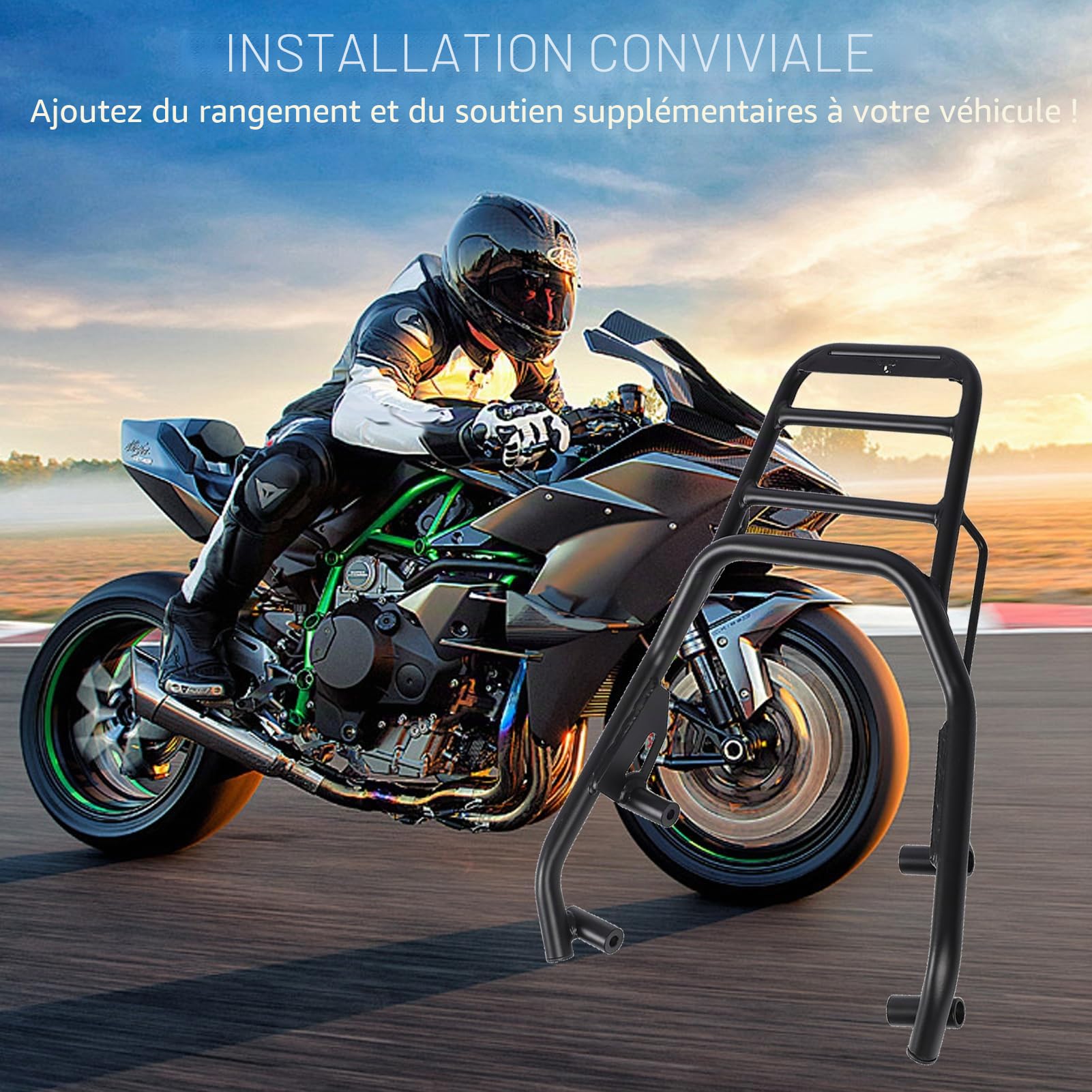 Garsent Porte-Bagages Arrière de Moto pour Indian FTR1200 2019-2023, Accessoires FTR1200, Porte-Bagages de Sports Motorisés, Porte-Bagages Arrière, Porte-Bagages