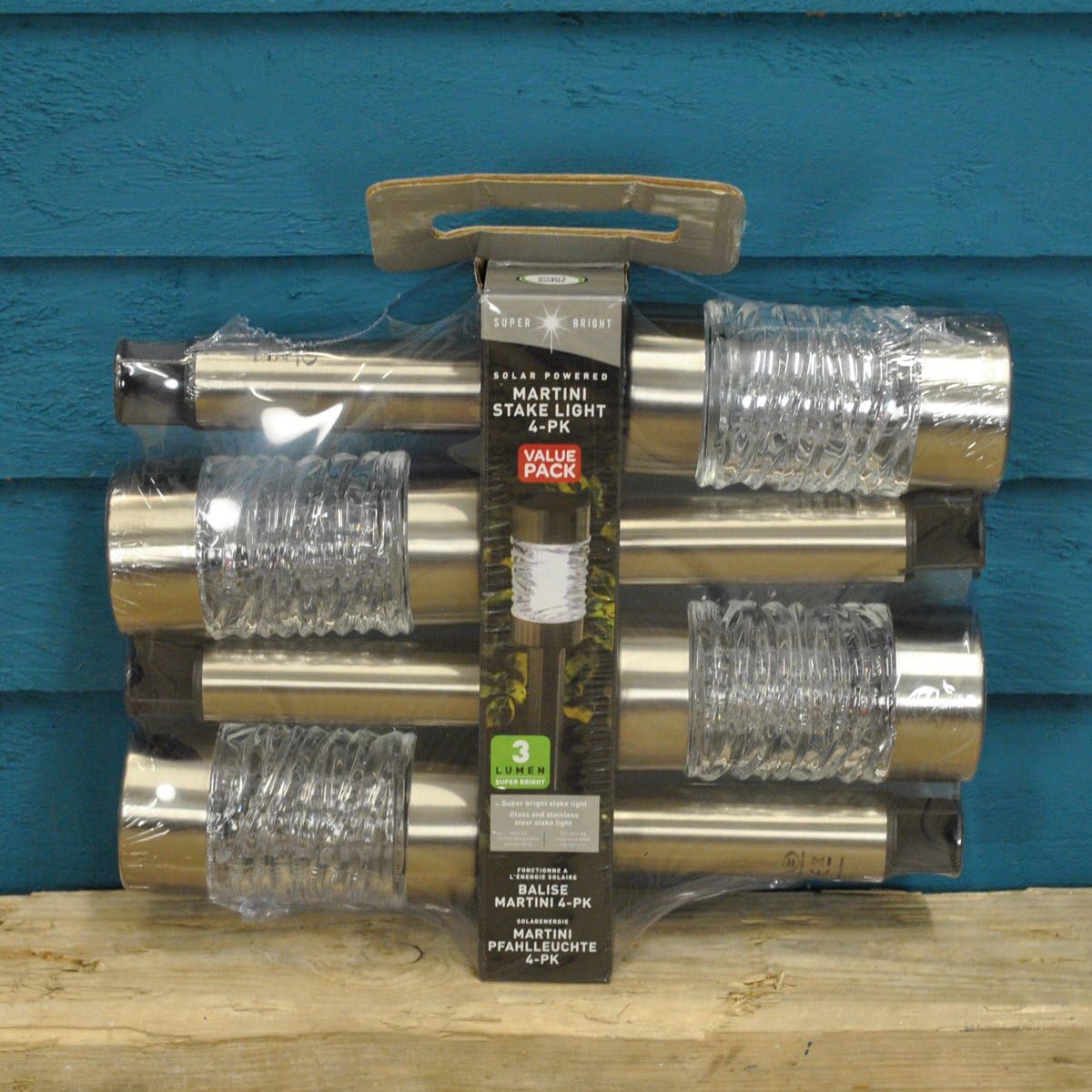 Martini Stake Light 4 Pack (Solar) in Stainless Steel Amazon.co.uk